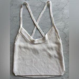 ARITZIA Wilfred Knit Crop Top - White - XXS